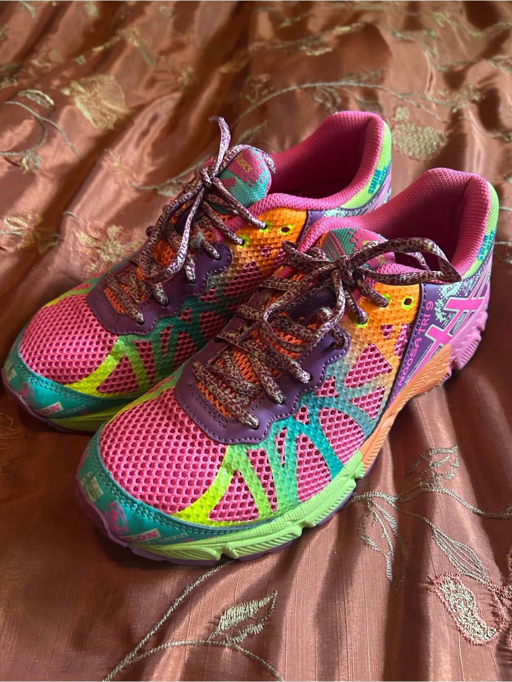 ASICS Gel-Noosa Tri 9 Women's Athletic Shoes Pink & Green US 8.5